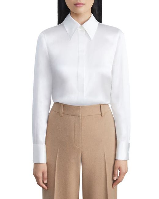 Lafayette 148 New York French Cuff Silk Button-Up Blouse X-Small