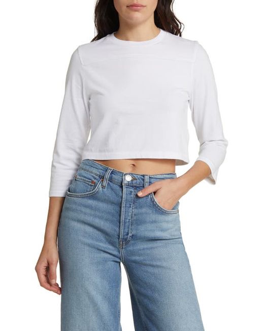 Re/Done Varsity Organic Cotton Blend Crop Top X-Small