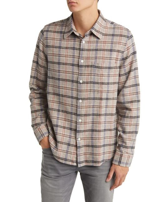 Nn07 Arne 5166 Plaid Cotton Flannel Button-Up Shirt