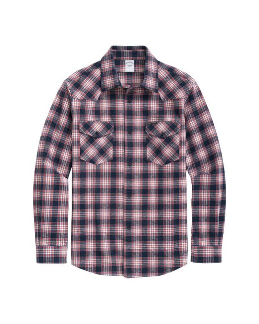 Brooks Brothers Plaid Flannel Button-Up Western Shirt Medium