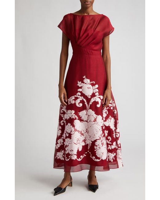 Lela Rose Evelyn Floral Embroidery Dress