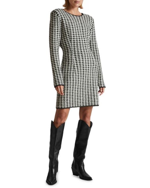 Other Stories Houndstooth Long Sleeve Wool Alpaca Blend Sweater Dress Black Houndtooth X-Small