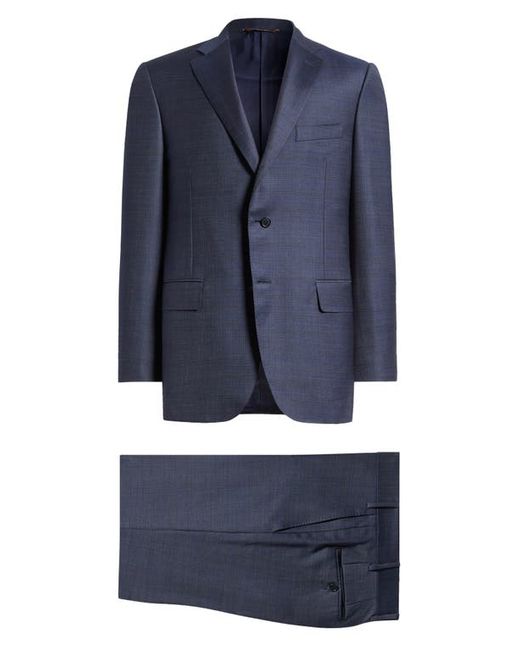 Canali Siena Regular Fit Denim Effect Wool Suit 38 Us