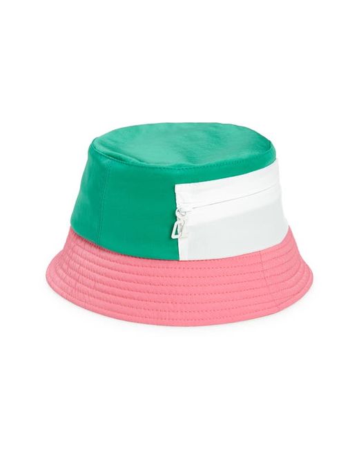 Christian Louboutin Bobiviz Colorblock Bucket Hat with Detachable Visor Detox-Bianco-Pink/Yellow Ab