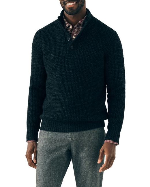 Faherty Wool Cashmere Quarter Button Sweater