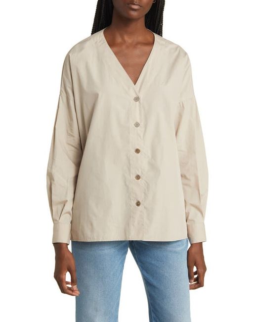 Closed Button Front Organic Cotton Shirt X-Small