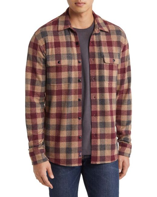 Faherty Legend Plaid Brushed Knit Button-Up Shirt