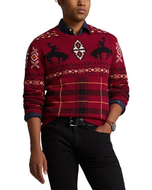 Polo Ralph Lauren Fair Isle Wool Blend Crewneck Sweater Small