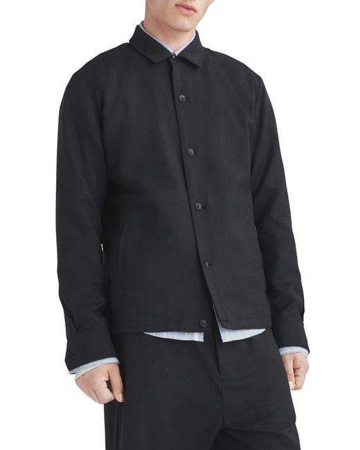 Rag & Bone Finlay Button-Up Stretch Wool Shirt Jacket Small