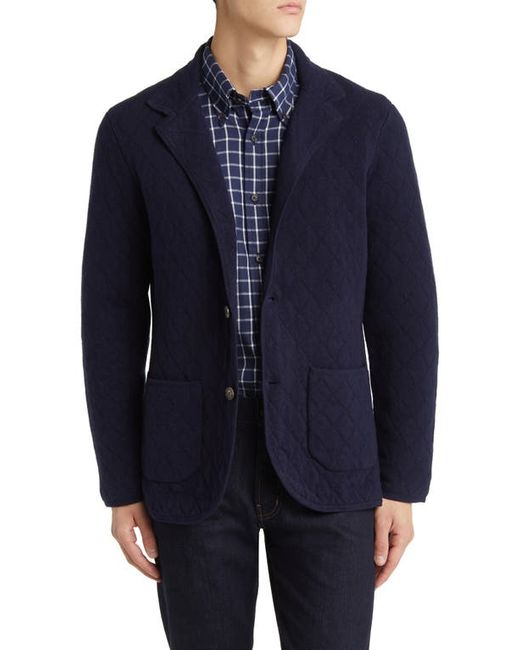 Brooks Brothers Quilted Wool Blend Knit Blazer Navy Small