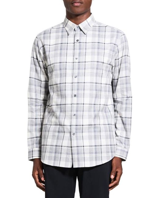 Theory Irving Plaid Flannel Button-Up Shirt X-Small