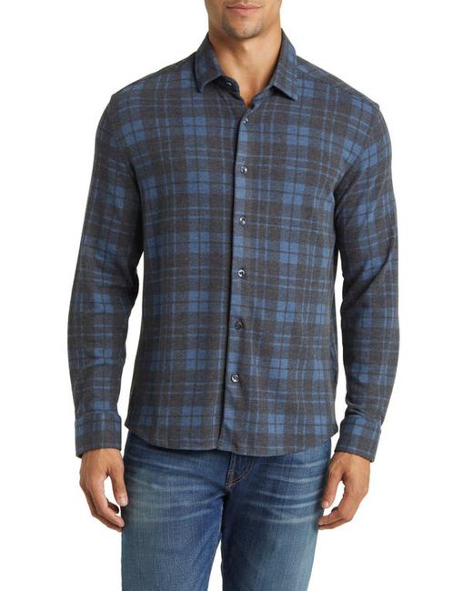 Stone Rose Lumberjack Plaid Wrinkle Resistant Tech Fleece Button-Up Shirt Small