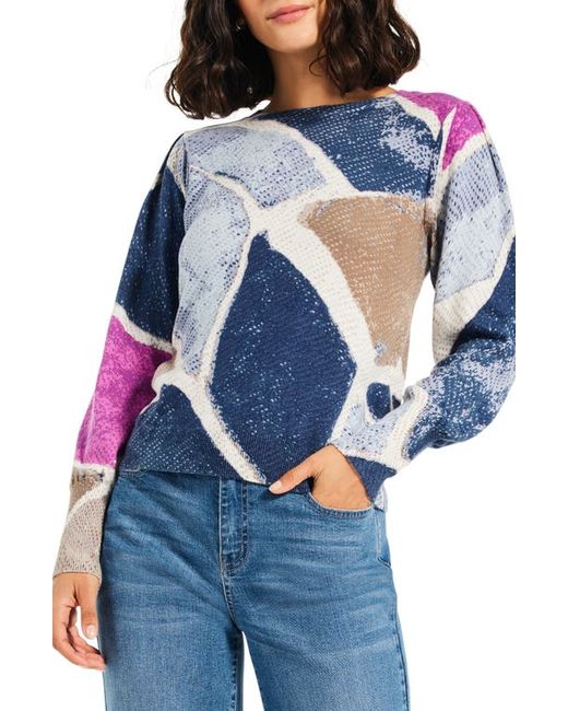 Nic+Zoe Pattern Puff Shoulder Sweater 1X