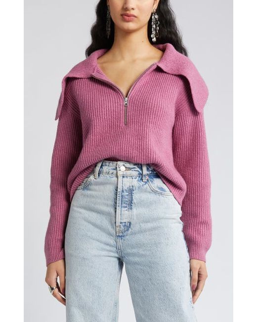 Open Edit Rib Half Zip Sweater