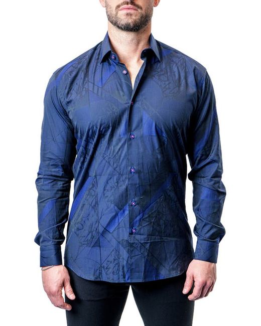 Maceoo Fibonacci Dark Contemporary Fit Button-Up Shirt
