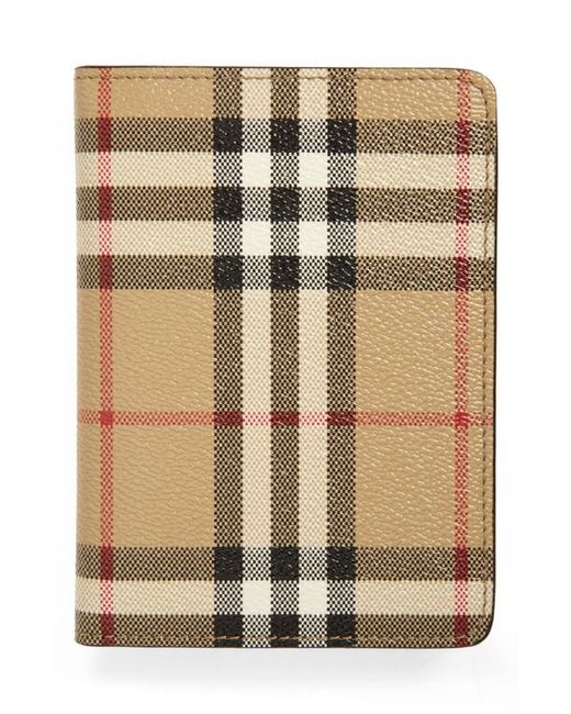 Burberry Vintage Check Coated Canvas Leather Passport Wallet