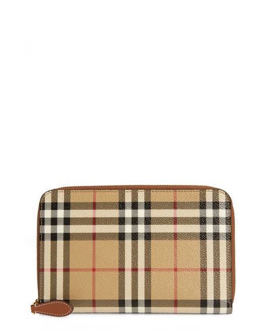 Burberry Vintage Check Coated Canvas Leather Travel Wallet
