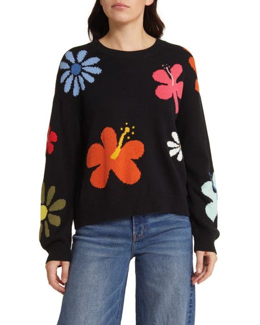 Rails Zoey Floral Intarsia Cotton Blend Sweater X-Small