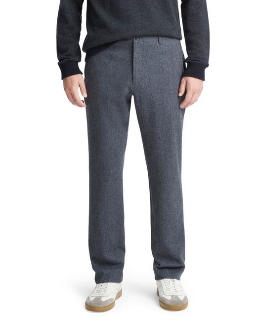 Vince Herringbone Virgin Wool Blend Flannel Pants Coastal/Medium Heather Grey Small