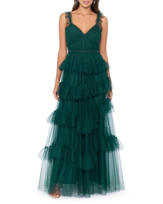 Betsy & Adam Tiered Ruffle Tulle Gown