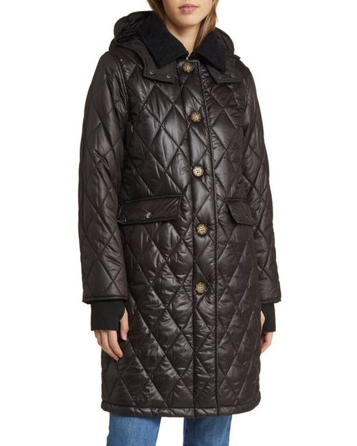 Lucky Brand Diamond Quilted Coat with Faux Fur Lining