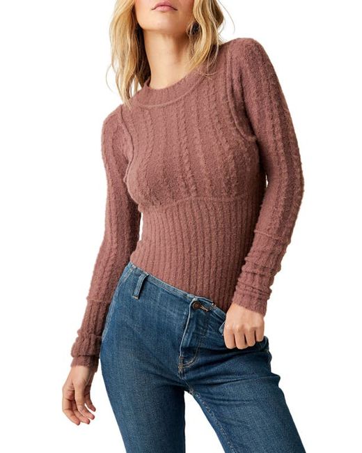 Free People Keep Me Warm Cable Stitch Bodysuit