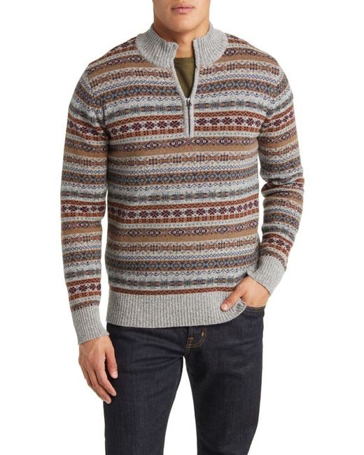 Schott Fair Isle Wool Blend Sweater Medium