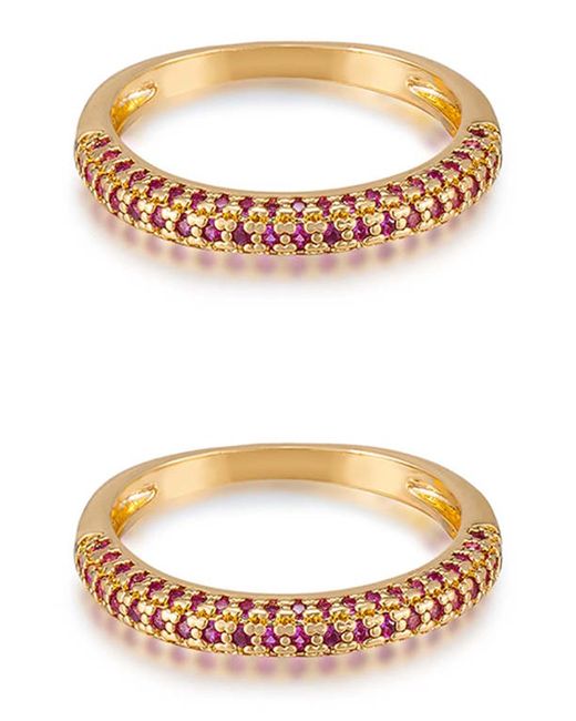 Ettika Simple Sparkle Set of 2 Rings