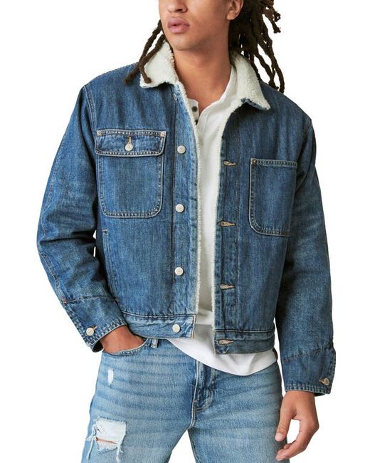Lucky Brand Faux Shearling Lined Denim Jacket Small
