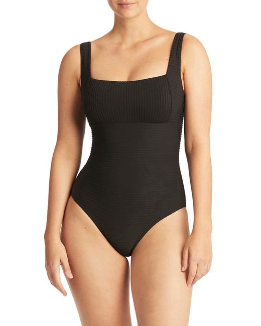 Sea Level Spinnaker Square Neck Underwire One-Piece Swimsuit