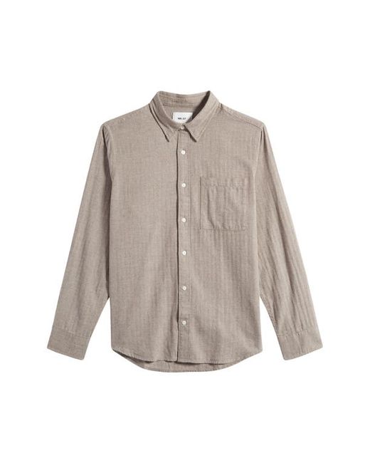 Nn07 Cohen 5726 Cotton Herringbone Button-Up Shirt
