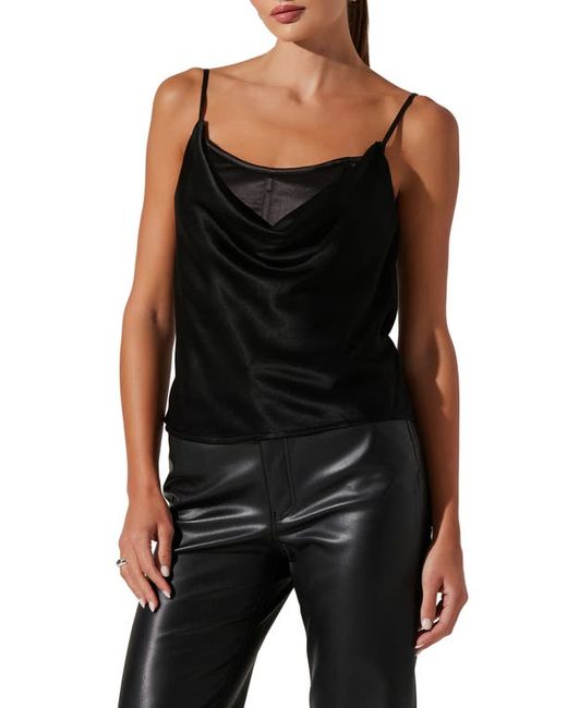 ASTR the Label Layered Cowl Neck Corset Satin Camisole