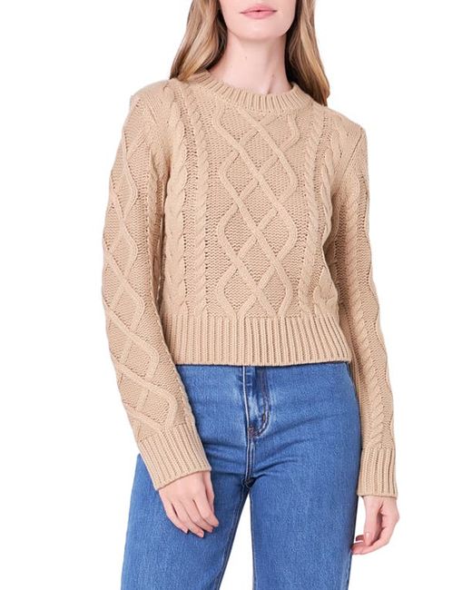 English Factory Crop Cable Stitch Sweater