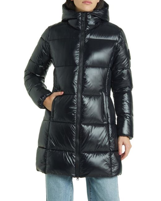 Save The Duck Ines Water Repellent Hooded Quilted Longline Coat