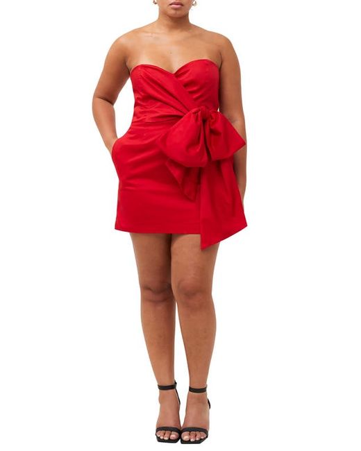 French Connection Florida Bow Strapless Minidress