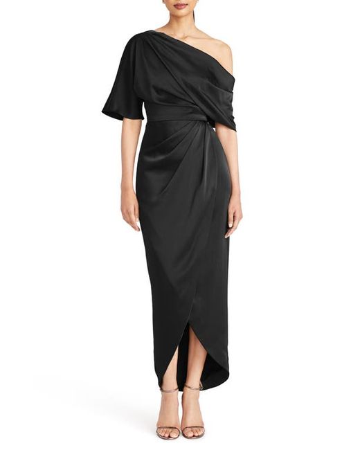 Theia Rayna Drape One-Shoulder Gown