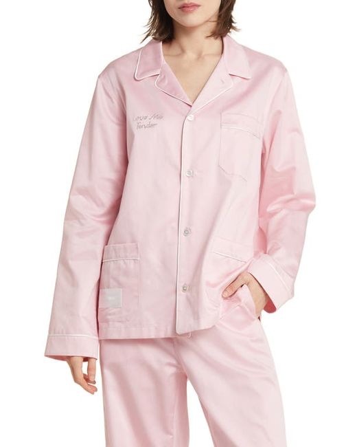 Magniberg Gala Swarovski Crystal Embellished Cotton Sateen Pajama Top