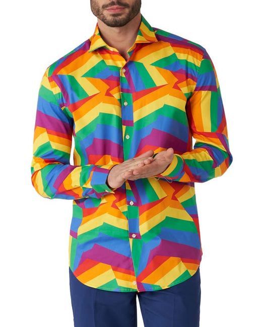 OppoSuits Zigzag Stretch Button-Up Shirt X-Small
