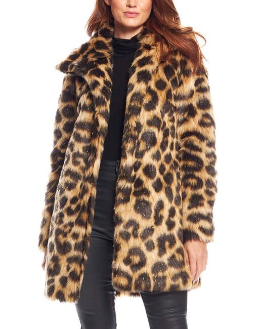 Donna Salyers Fabulous Furs Stardust Leopard Print Faux Fur Coat X-Small