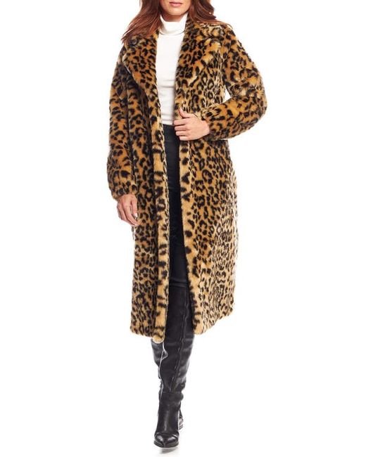 Donna Salyers Fabulous Furs Roam Free Leopard Print Faux Fur Coat X-Small
