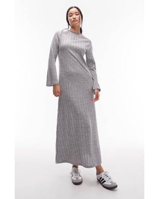 TopShop Long Sleeve Rib Knit Column Dress X-Small
