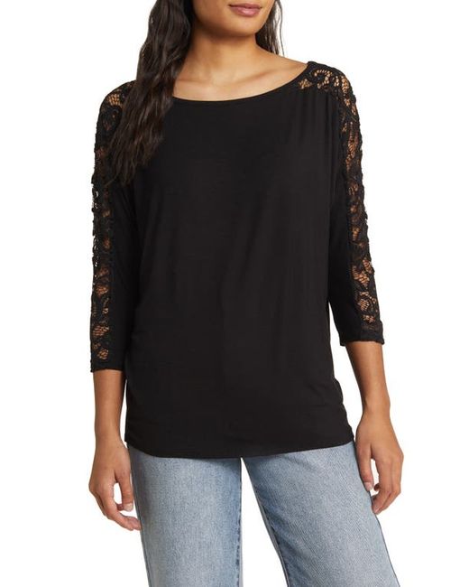 Loveappella Lace Long Sleeve Top X-Small