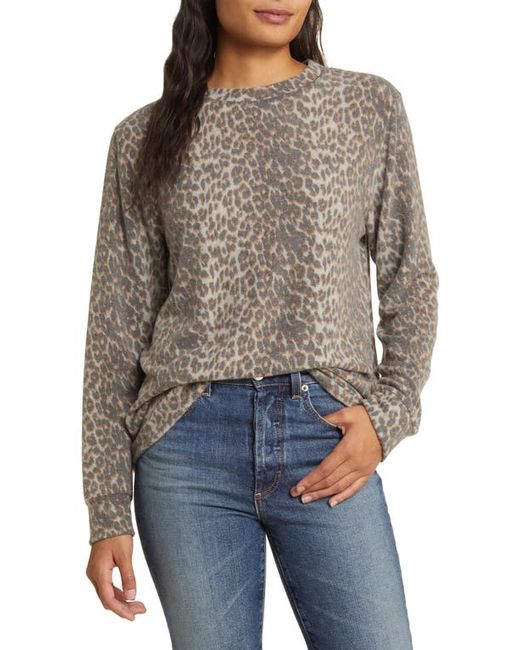 Loveappella Print Long Sleeve Hacci Knit Top X-Small