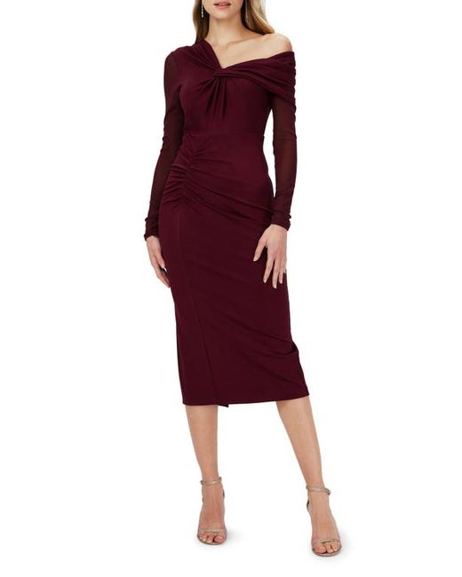 Dvf Rich One-Shoulder Long Sleeve Body-Con Dress X-Small