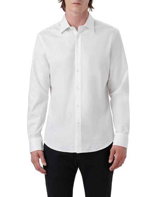 Bugatchi Julian Stretch Cotton Button-Up Shirt Small