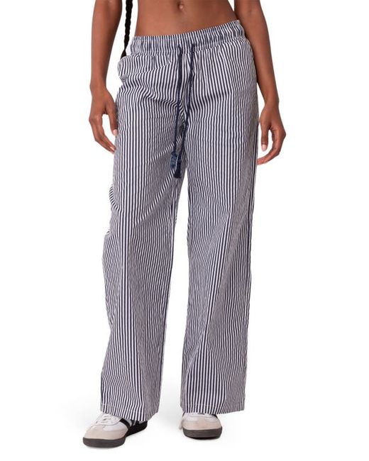 Edikted Seaside Stripe Wide Leg Drawstring Pants X-Small
