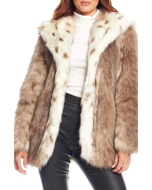 Donna Salyers Fabulous Furs Gold Fox Faux Fur Hooded Coat X-Small