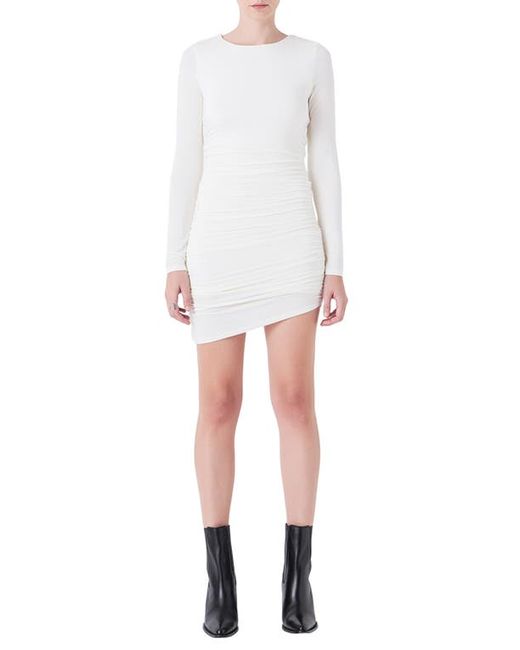 Grey Lab Ruched Long Sleeve Minidress X-Small