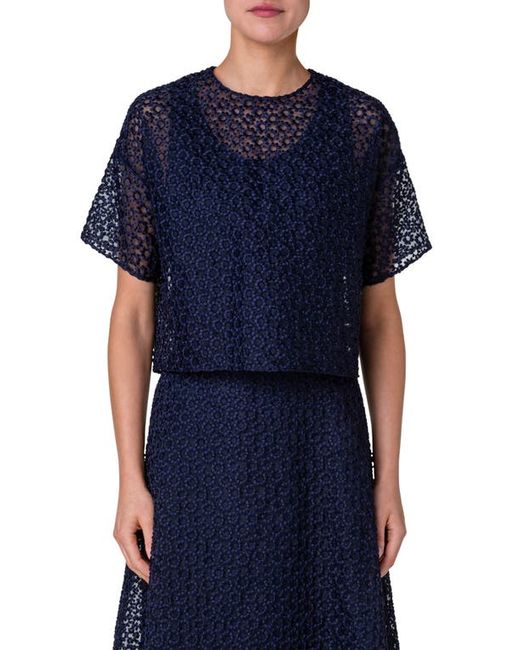 Akris Floral Embroidered Organza Top
