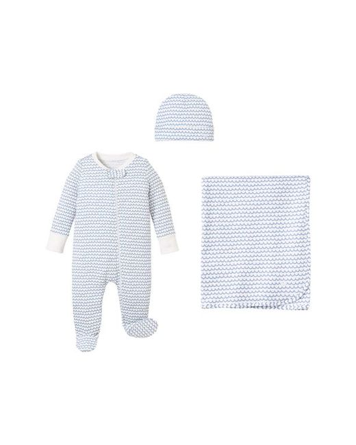 Petite Plume Welcome Home Cotton Footie Hat Blanket Set 12-18 M